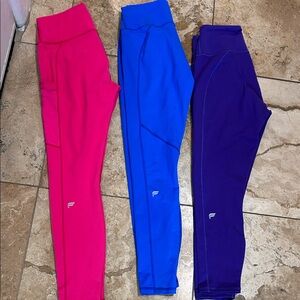 Fabletics Women's Leggings Powerhold - Pink, Blue, and Purple